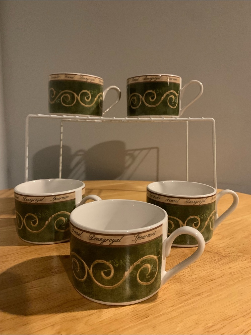 Five American Atelier Garni Bouquet Coffee Cups